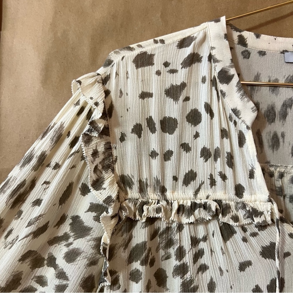 Rails | Lydia Top in Puma Ruffle Neck Tie Popover Top Rayon Chiffon Size S - Picture 6 of 13